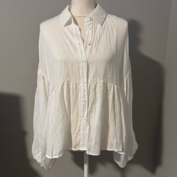 Altar'd State Soft White Babydoll Top | Very Good Condition - Picture 3 of 8